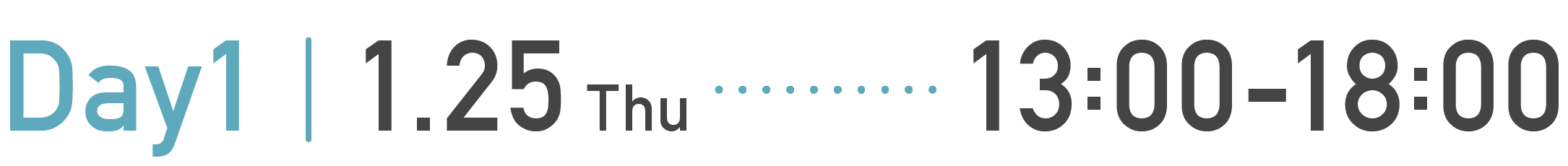 Day1 1.25thu 13:00-18:00